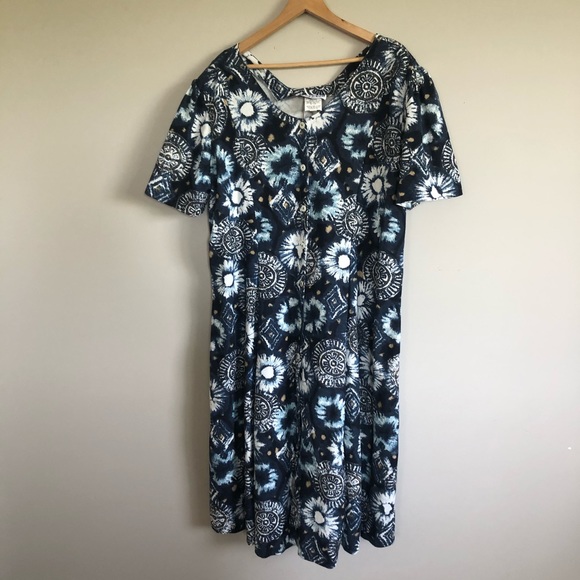 Vintage Plus Size Button Down Dress